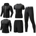 Men's Gym Clothing Dropshipping Wholesale Custom Logo Shark 5 Pieces Set Polyester Dry Fit Fitness Gym Clothing for Men