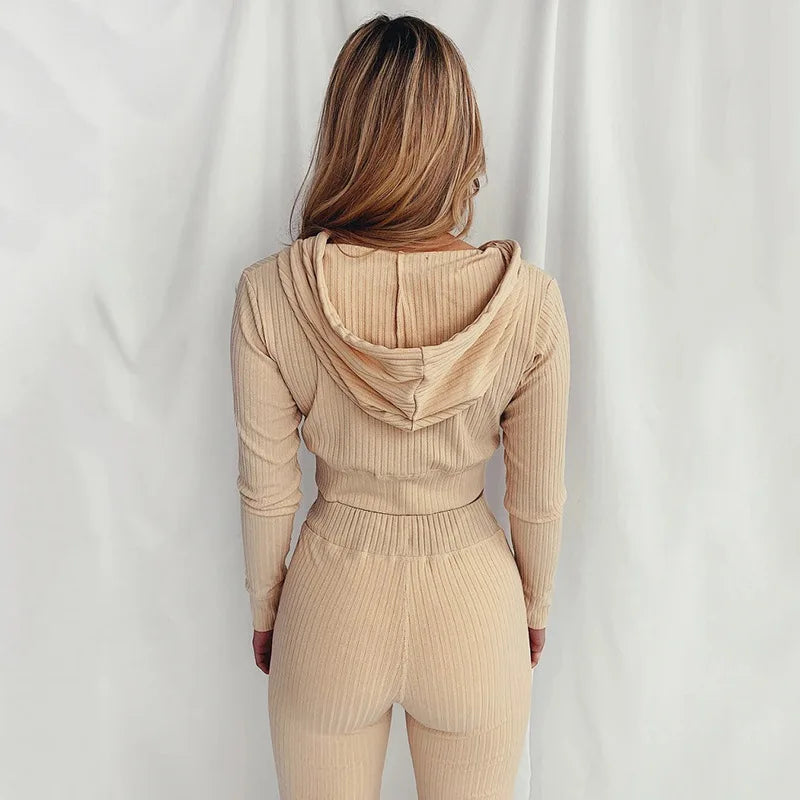 Women's Spring Autumn Sweatshirt Female Clothing Sets Trouser Sport Home Sportswear Sets