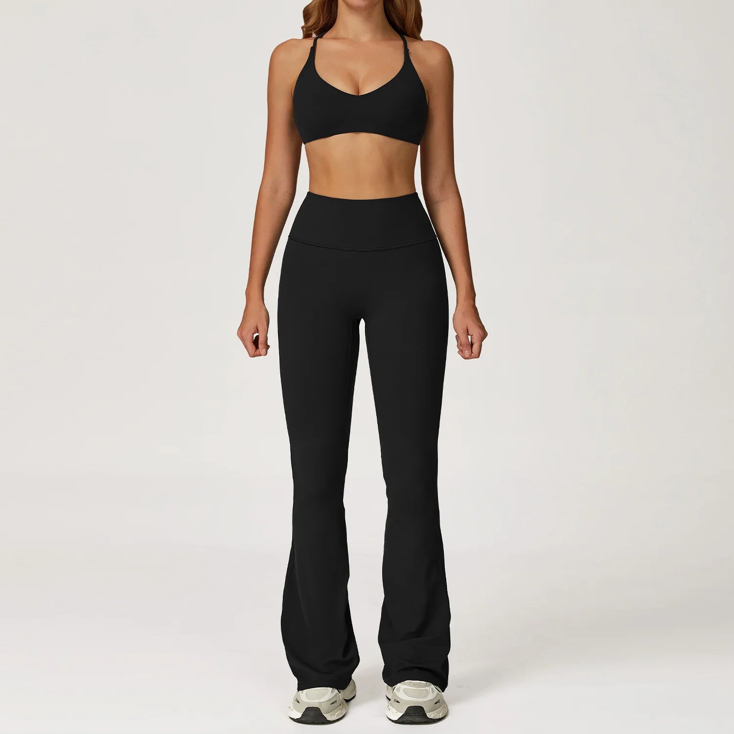 Autumn Shock Resistant Nude Yoga Suit Set Quick Drying Tight Fitting Fitness Suit Casual Sports Suit Women's Clothing