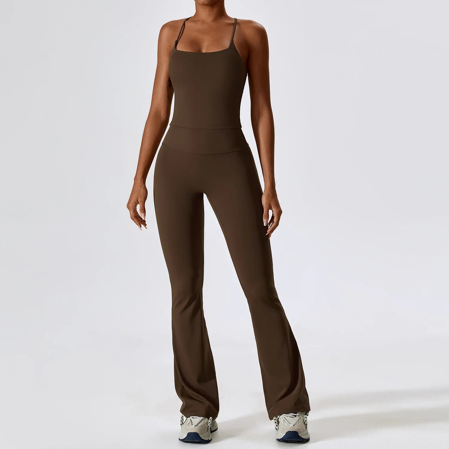Autumn Shock Resistant Nude Yoga Suit Set Quick Drying Tight Fitting Fitness Suit Casual Sports Suit Women's Clothing