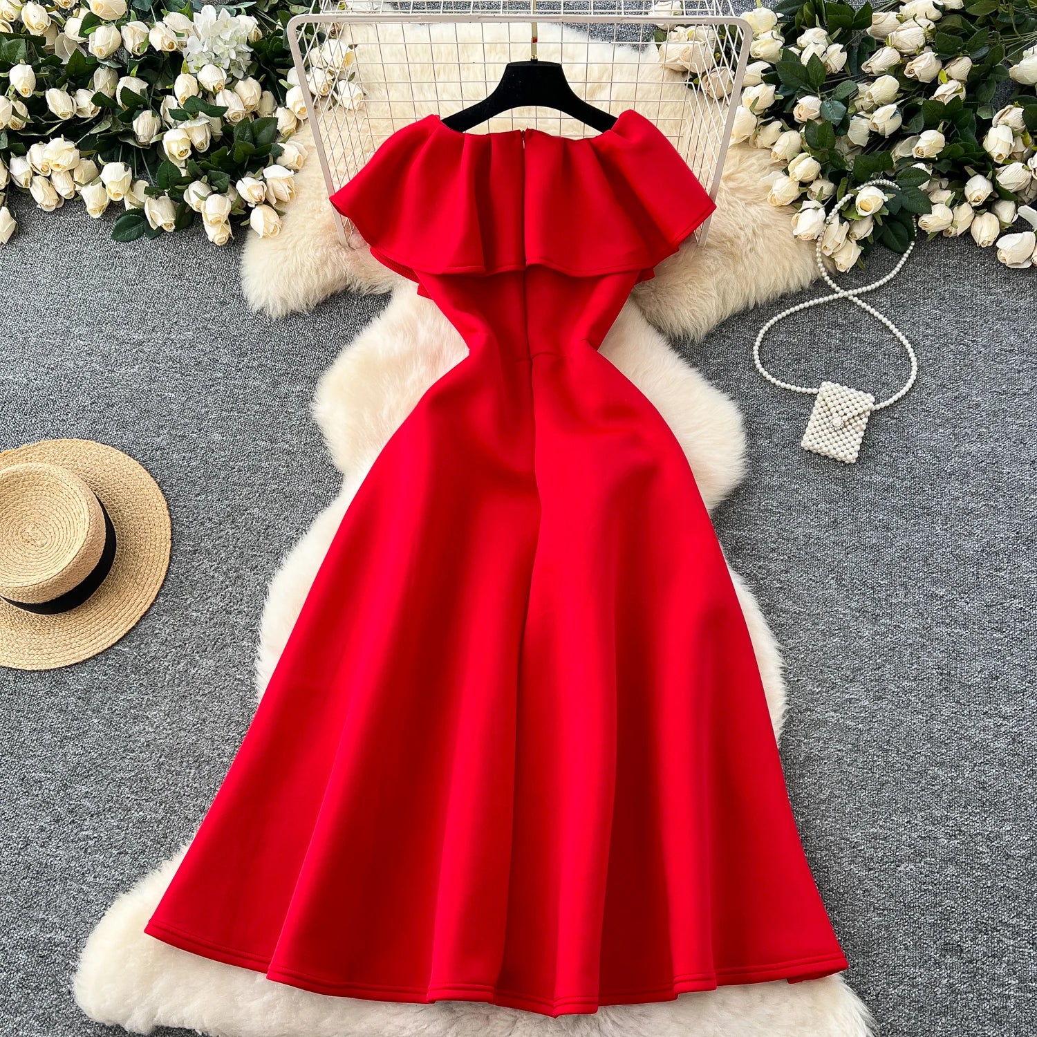 Women's Elegant Casual Midi Dresses Solid Style for Summer Dinners Office Parties Casual Outings Manufactured Women's Clothing