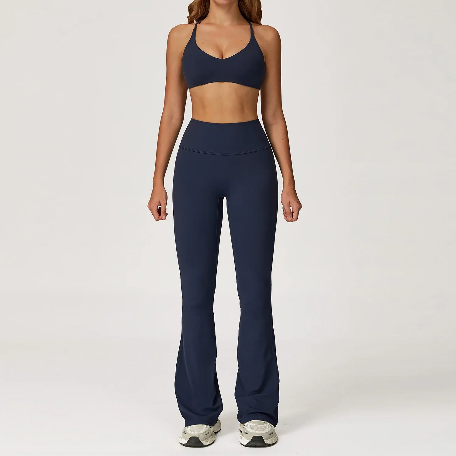 Autumn Shock Resistant Nude Yoga Suit Set Quick Drying Tight Fitting Fitness Suit Casual Sports Suit Women's Clothing