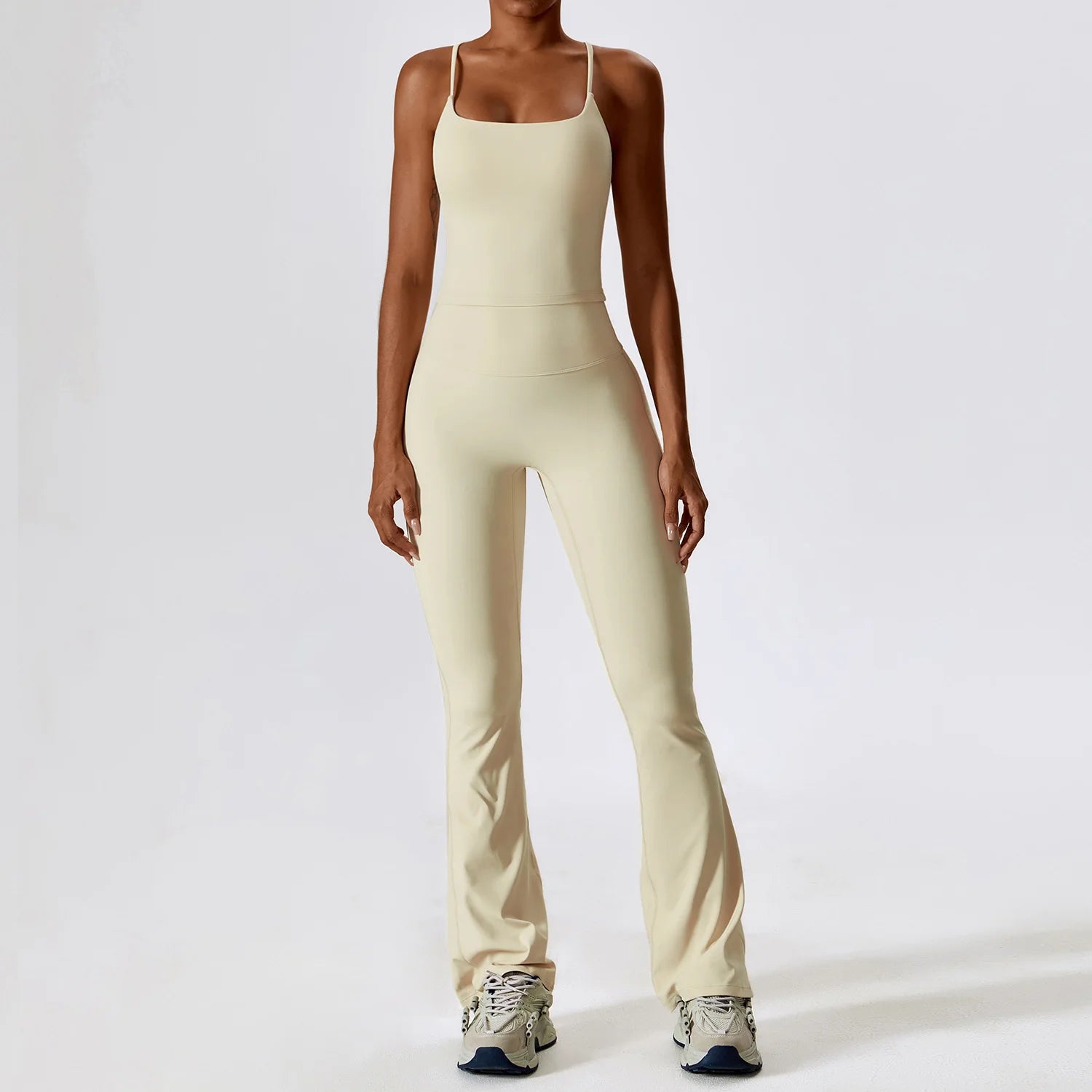 Autumn Shock Resistant Nude Yoga Suit Set Quick Drying Tight Fitting Fitness Suit Casual Sports Suit Women's Clothing