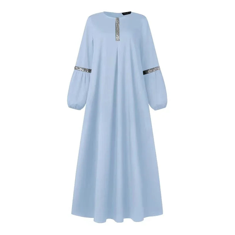 Dubai Turkish Arab Modest Dress for Women Elegant Muslim Abaya Robe with Digital Printing Diamond Embroidery Burqa Clothing
