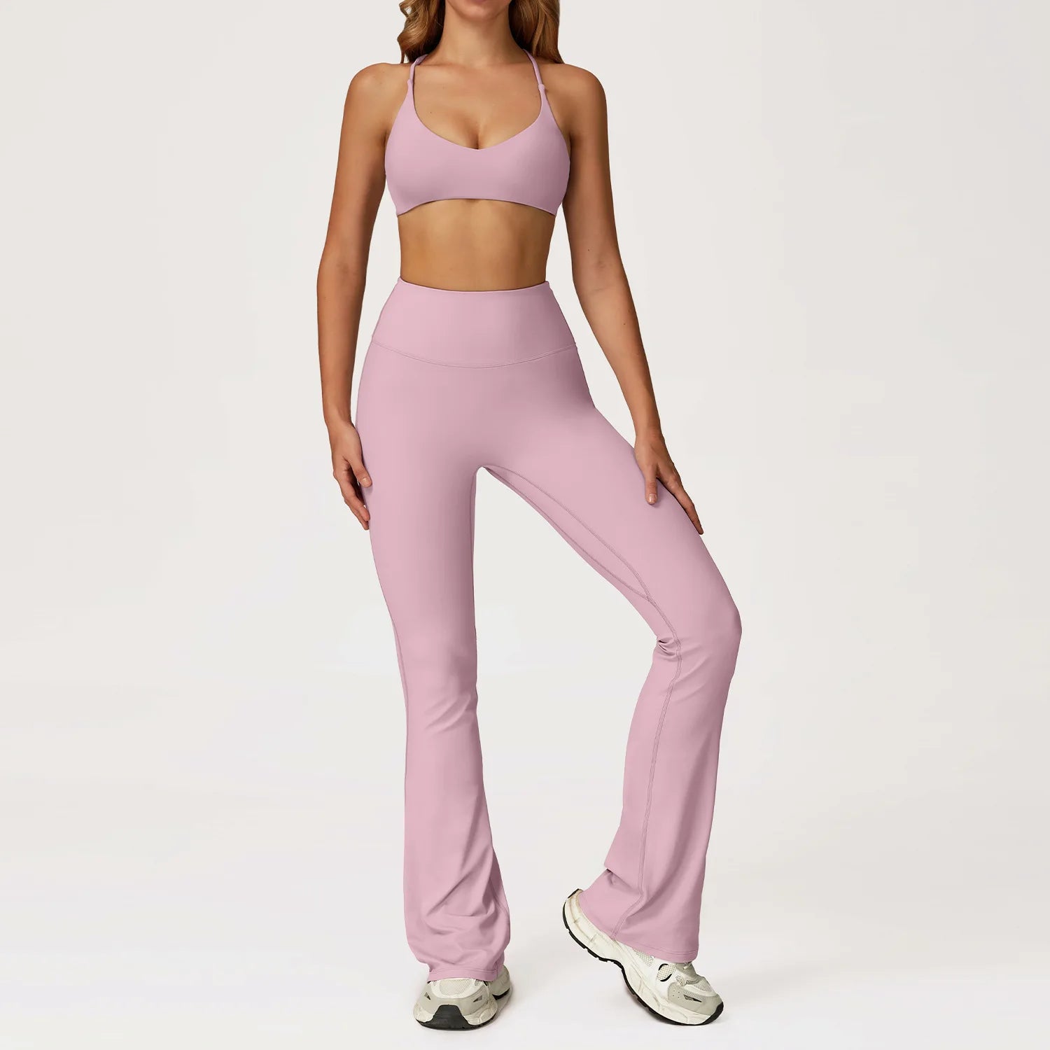 Autumn Shock Resistant Nude Yoga Suit Set Quick Drying Tight Fitting Fitness Suit Casual Sports Suit Women's Clothing