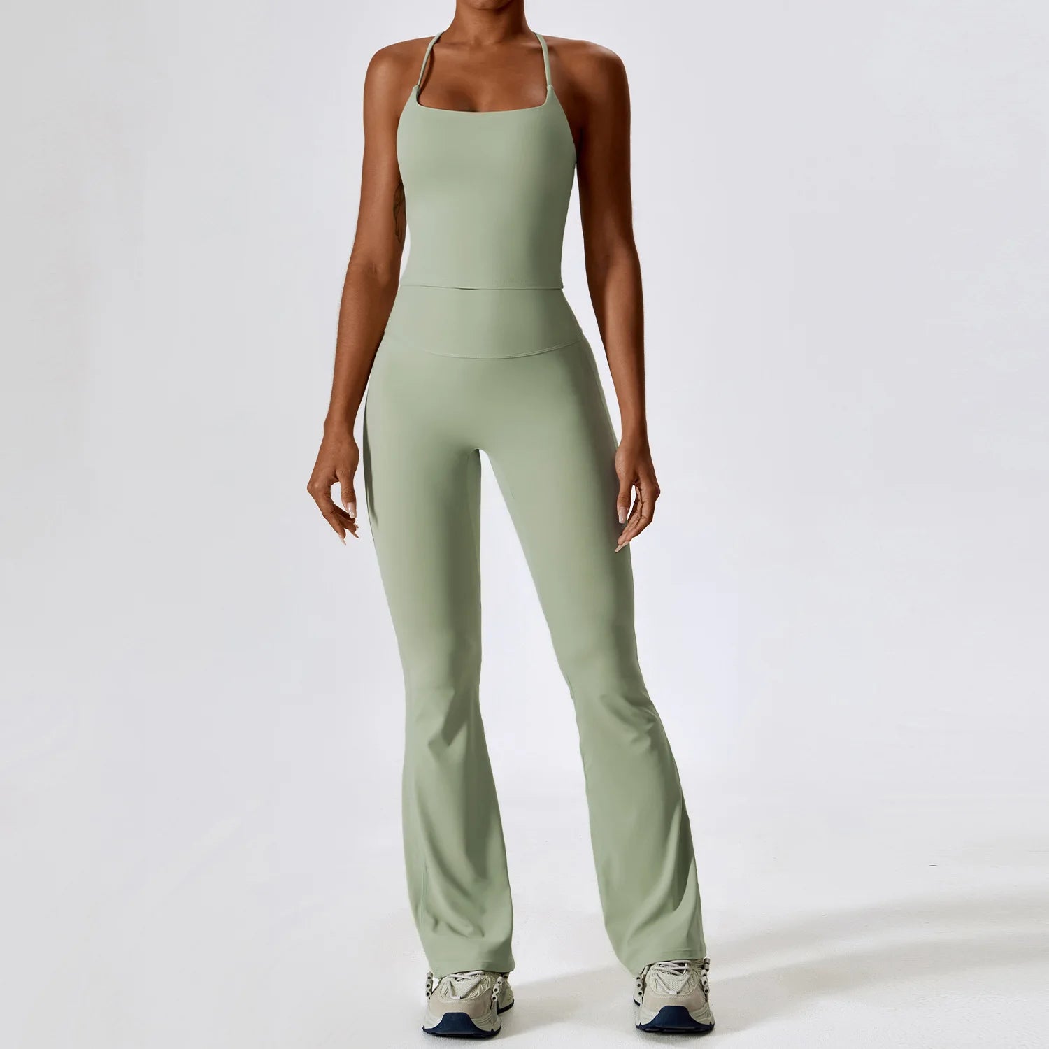 Autumn Shock Resistant Nude Yoga Suit Set Quick Drying Tight Fitting Fitness Suit Casual Sports Suit Women's Clothing