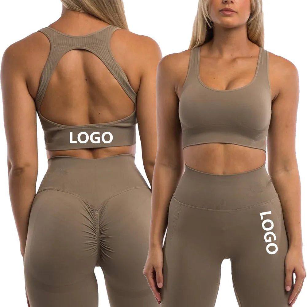 EU Size Hollow Custom Yoga Sets Gym Sets Clothing Woman's Seamless Workout Sets Fitness Clothing