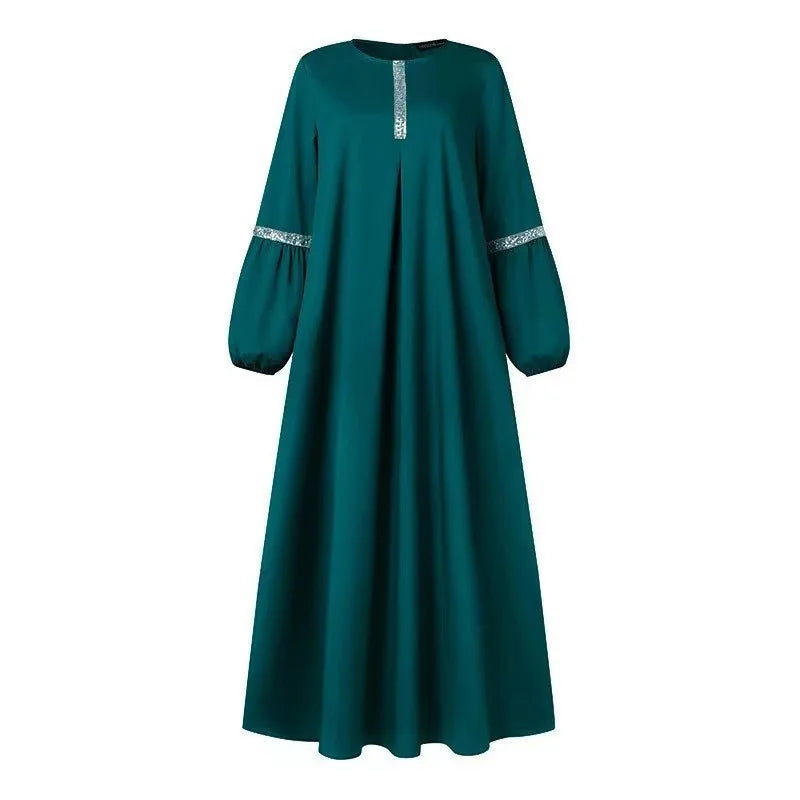 Dubai Turkish Arab Modest Dress for Women Elegant Muslim Abaya Robe with Digital Printing Diamond Embroidery Burqa Clothing