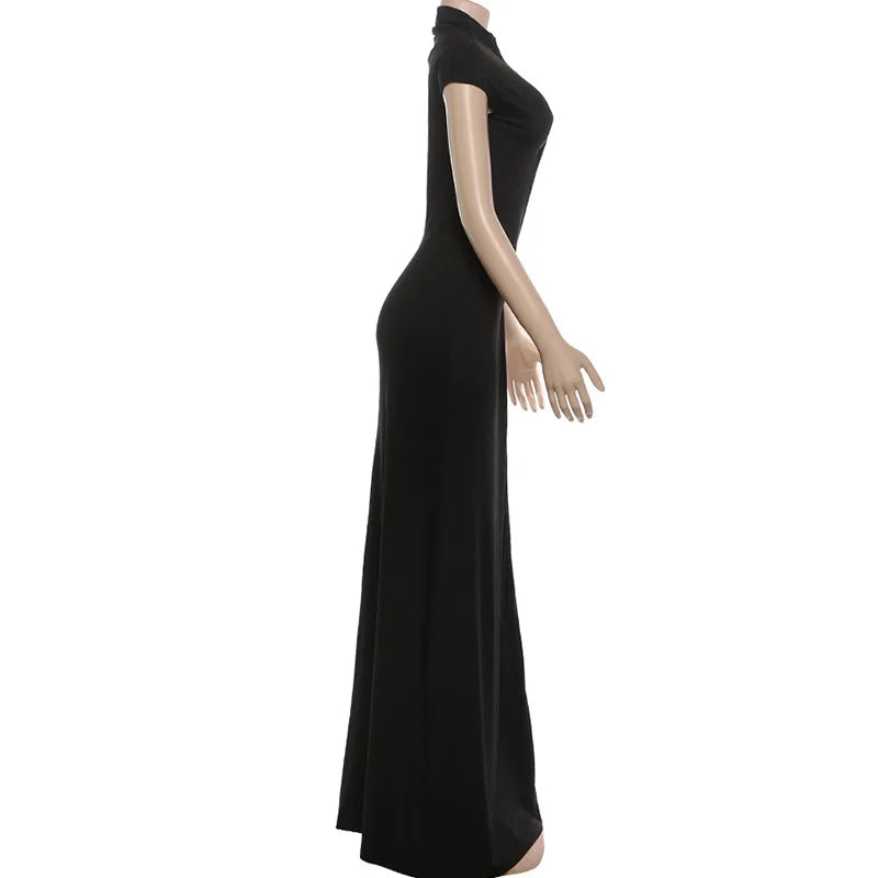 LL0659 Trendy Women Clothing 2026 Spring Round Neck Solid Color Elegant Casual Women Maxi Dress
