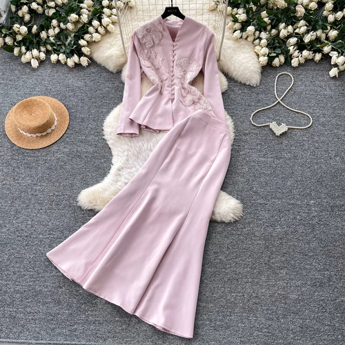 2026 Spring Casual 2 Piece Set for Women V-neck Top and High Waist Slim Suit  Clothing Wholesale