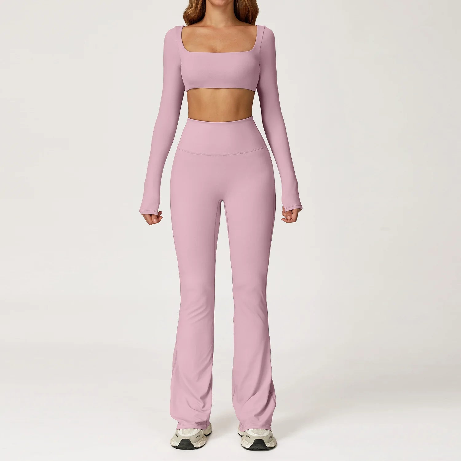 Autumn Shock Resistant Nude Yoga Suit Set Quick Drying Tight Fitting Fitness Suit Casual Sports Suit Women's Clothing