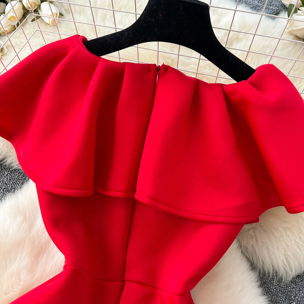 Women's Elegant Casual Midi Dresses Solid Style for Summer Dinners Office Parties Casual Outings Manufactured Women's Clothing
