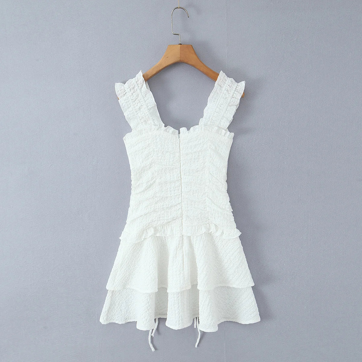 TAOP&ZA Sexy Women's Clothing 2026 New Arrival - Sweet and Alluring Dress with Ruffled Trim, Drawstring Waist, and Slim Fit 7780