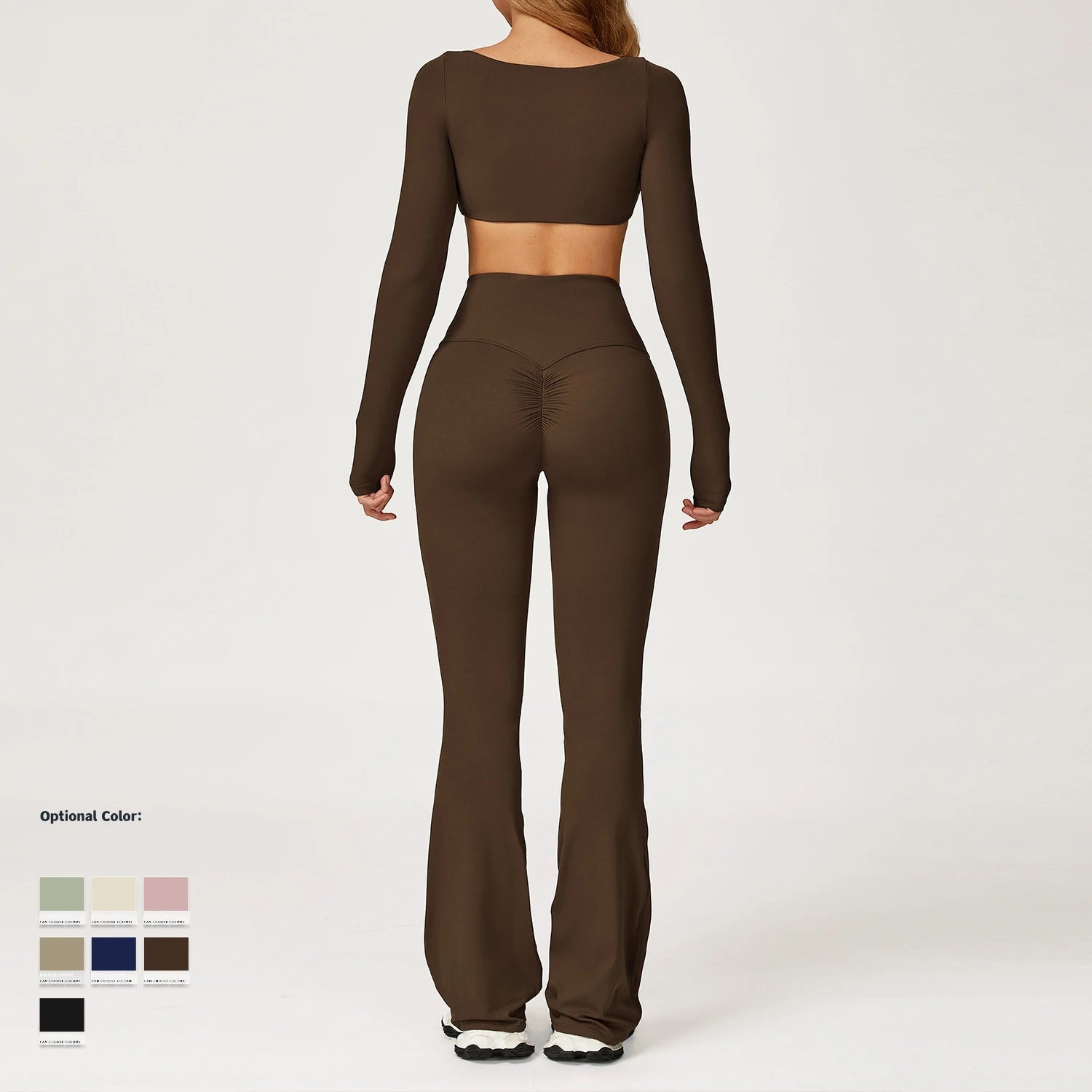 Autumn Shock Resistant Nude Yoga Suit Set Quick Drying Tight Fitting Fitness Suit Casual Sports Suit Women's Clothing