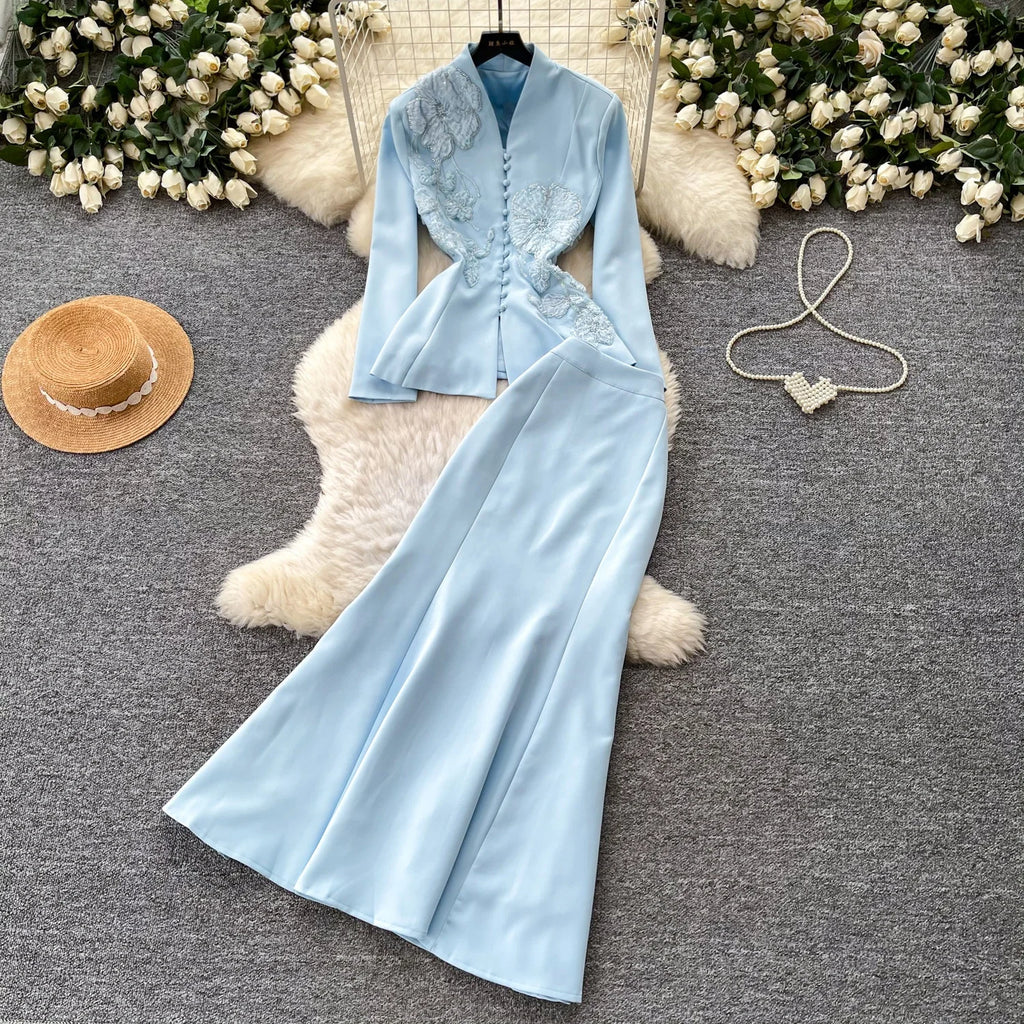 2026 Spring Casual 2 Piece Set for Women V-neck Top and High Waist Slim Suit  Clothing Wholesale