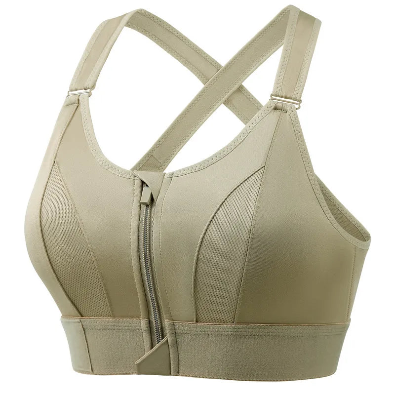GYJP- 805A# Fitness Clothing Yoga Active Wear  Women Gym Bra Yoga Clothes Moulded Sports Bra With Zipper