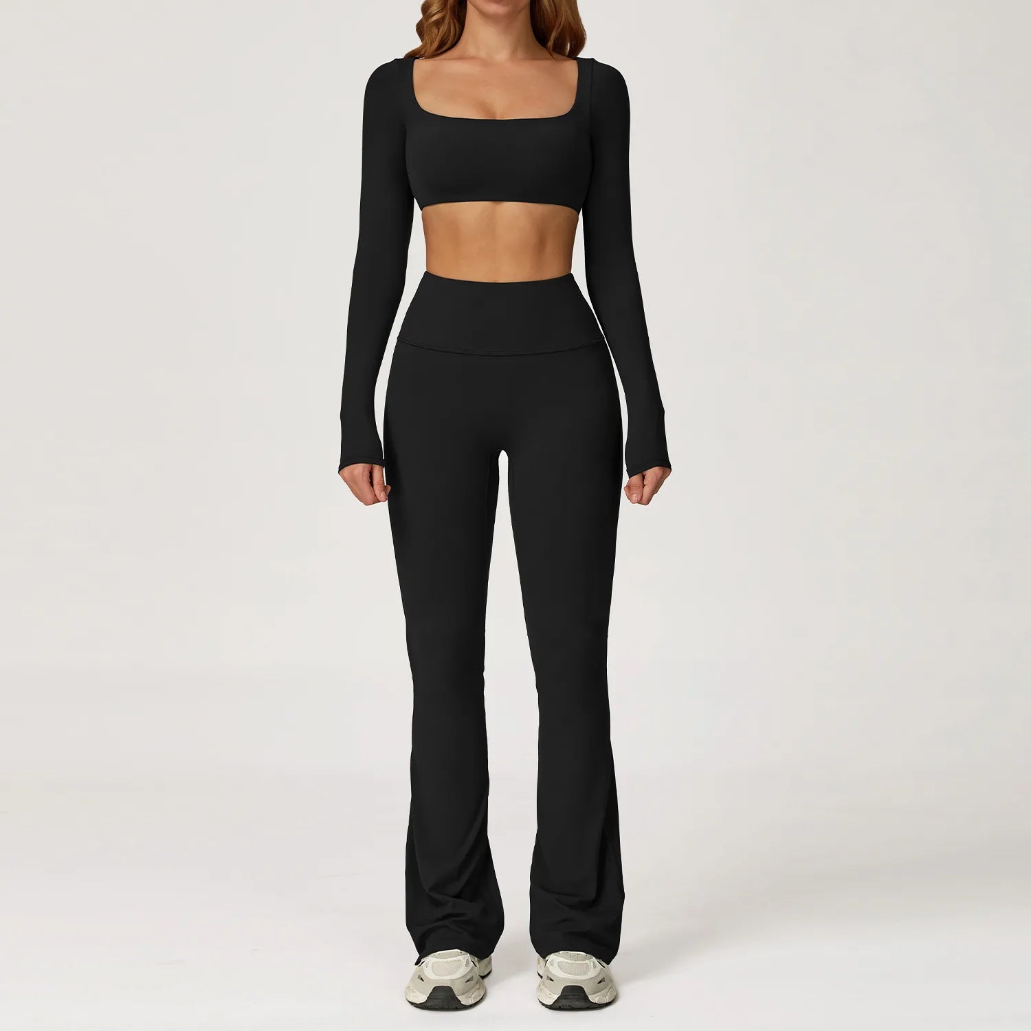 Autumn Shock Resistant Nude Yoga Suit Set Quick Drying Tight Fitting Fitness Suit Casual Sports Suit Women's Clothing
