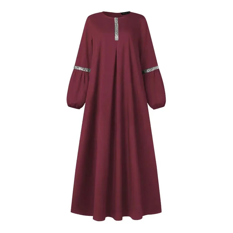 Dubai Turkish Arab Modest Dress for Women Elegant Muslim Abaya Robe with Digital Printing Diamond Embroidery Burqa Clothing