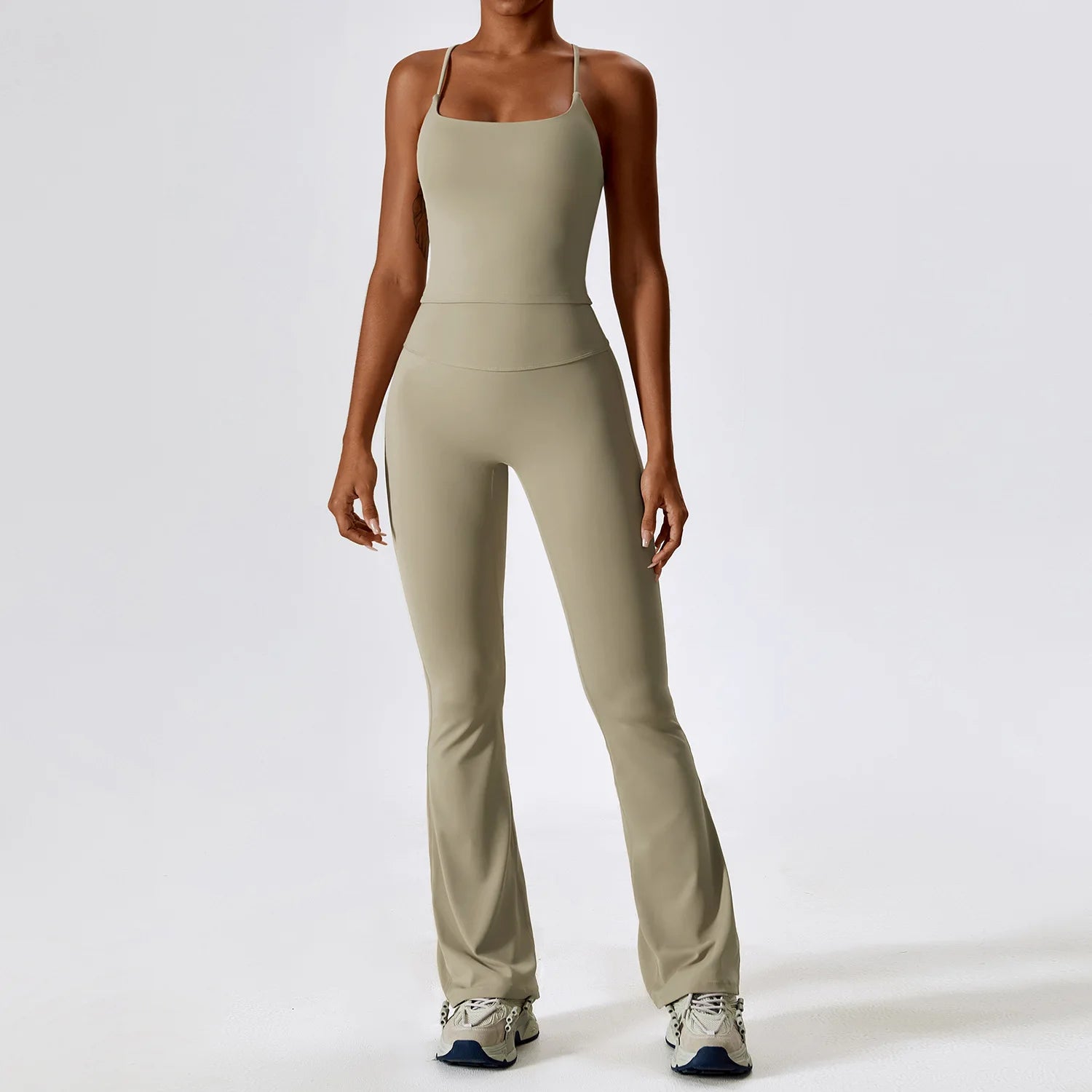 Autumn Shock Resistant Nude Yoga Suit Set Quick Drying Tight Fitting Fitness Suit Casual Sports Suit Women's Clothing