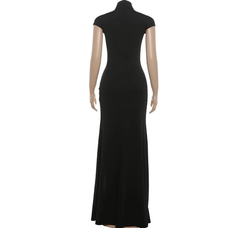 LL0659 Trendy Women Clothing 2026 Spring Round Neck Solid Color Elegant Casual Women Maxi Dress