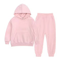 Wholesale Children's Casual Clothing Solid Cotton Sweat Suits Set Two-piece Hoodie Kids' Sweatpants and Hooded Top Pants Set