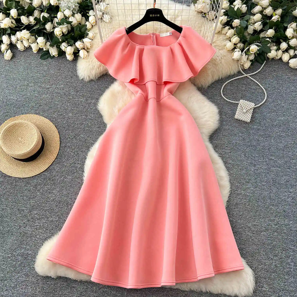 Women's Elegant Casual Midi Dresses Solid Style for Summer Dinners Office Parties Casual Outings Manufactured Women's Clothing