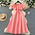 Women's Elegant Casual Midi Dresses Solid Style for Summer Dinners Office Parties Casual Outings Manufactured Women's Clothing