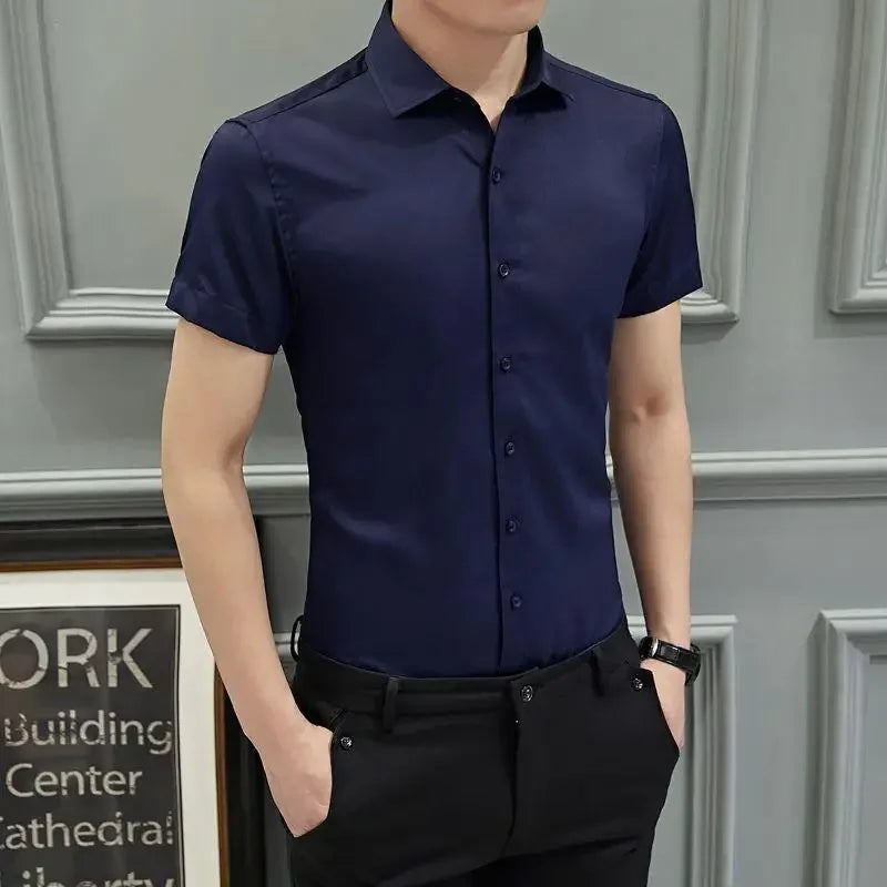 Clothes Business Male Top Plain with Print Men's Shirt and Blouse White Long Sleeve Elegant Hipster Silk Designer Cheap Brand I