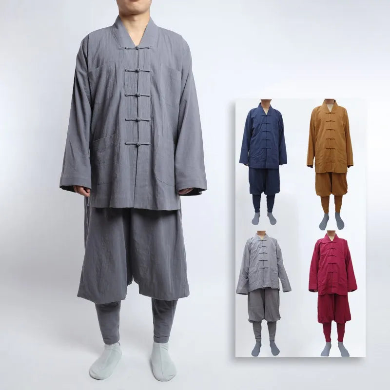 Chinese Traditional Clothings for Monk Costume Buddhist Clothing Monk Robe Taoism Tibetan Clothes Meditation Zen Shaolin Hanfu