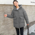 Clothing Women Cotton-Padded Jacket 2025 New Casual Elegant Loose Solid Color Warm Hooded Winter Warm Women Cotton Jacket H537