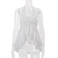 Clothing 2026 Spring New Style French Gentle Small Fresh Chiffon Hook Pattern Irregular Halter Neck Vest Top